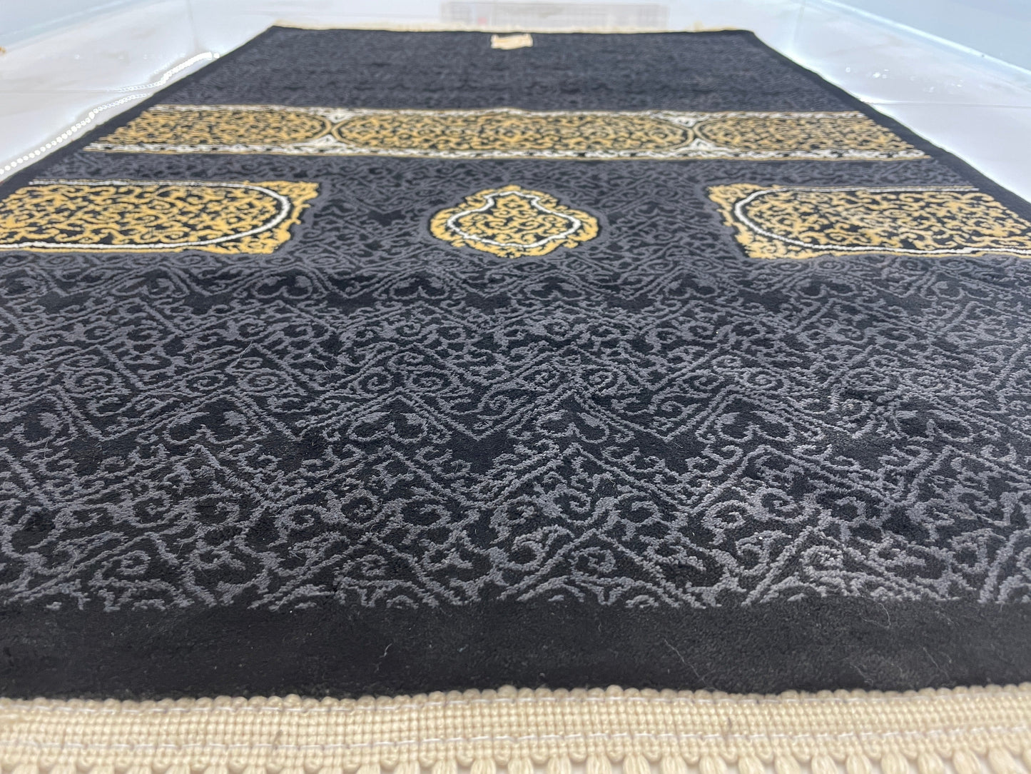 Kaaba Kiswa - Premium Prayer Mat - Made in Madina